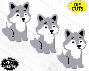 Wolf Die Cuts, Wolf Paper Cutouts for Crafts, Woodland Animal Decorations, Forest Theme Party Decor, Bulletin Board Supplies, Dog Party
