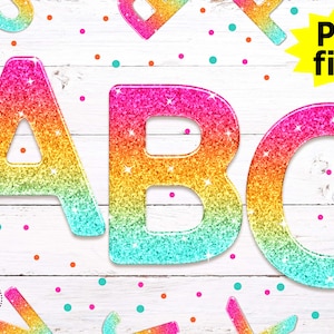 DIGITAL Pink Glitter Letters / Pink Letters PNG / Letters PNG / Sublimation Glitter Letters Print / Ombre Letters/ Glitter Font / Ombre Font