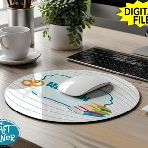 Teacher Mousepad PNG Design | Digital Download for Teacher Desk Decor, School Office Accessories, Classroom Gift PNG | Sublimation Teacher image 2