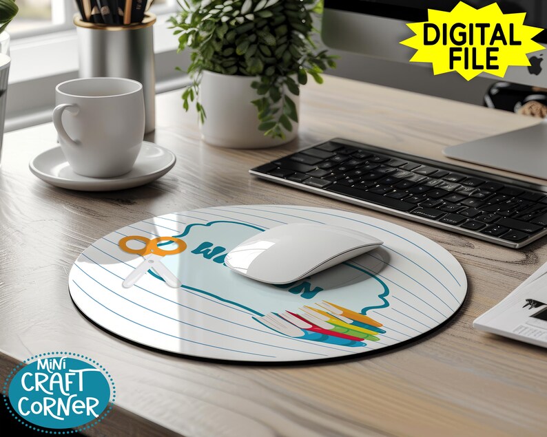 Teacher Mousepad PNG Design | Digital Download for Teacher Desk Decor, School Office Accessories, Classroom Gift PNG | Sublimation Teacher image 2
