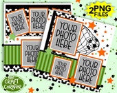 DIGITAL Soccer Scrapbook Layout 2 Page / Scrapbook Pages / Digital Scrapbook / Scrapbook Album / Scrapbook Kit / Scrapbook Page / Paper