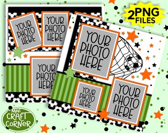 DIGITAL Soccer Scrapbook Layout 2 Page / Scrapbook Pages / Digital Scrapbook / Scrapbook Album / Scrapbook Kit / Scrapbook Page / Paper