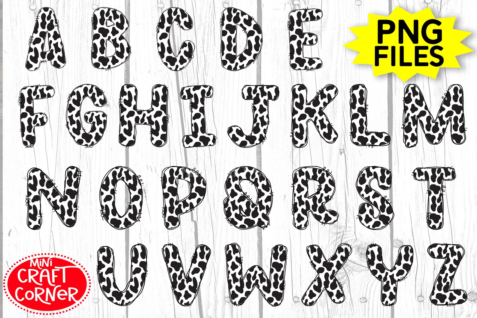 DIGITAL Cow Letters / Cow Letters PNG / Letters PNG / Sublimation Cow ...