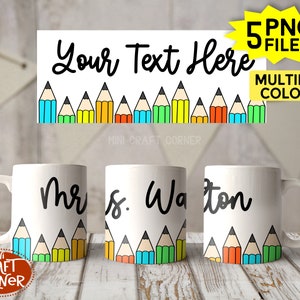DIGITAL Sublimation Teacher Mug Design / Sublimation Mug / Sublimation Design / Teacher Mug Sublimation / Sublimation PNG / Crayon Mug