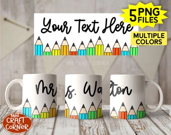 DIGITAL Sublimation Teacher Mug Design / Sublimation Mug / Sublimation Design / Teacher Mug Sublimation / Sublimation PNG / Crayon Mug