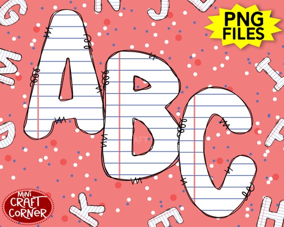 Alphabet Letters, ABC, Digital Papers, Scrapbook Papers, Backgrounds