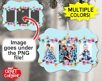 DIGITAL Sublimation Christmas Photo Ornament PNG / Benelux Ornament Template / Benelux Ornament File / Sublimation Ornament / 2023 Ornament