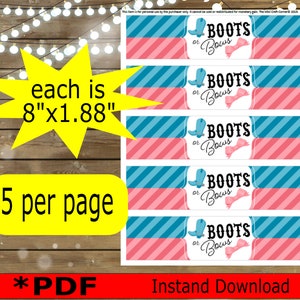 PDF* Boots or Bows Water Label. Boots or Bows Party Decorations. Boots ...