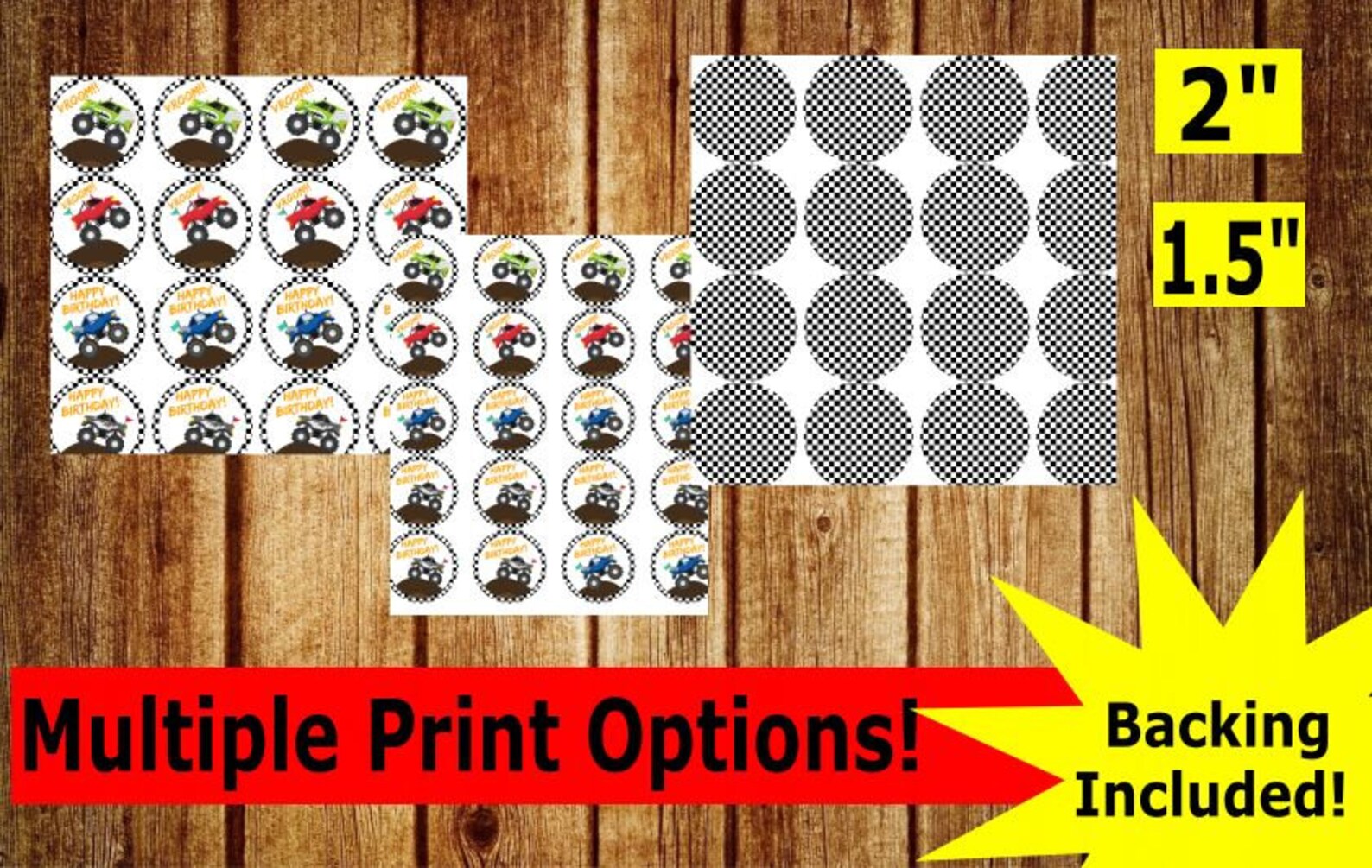 PDF Monster Truck Cupcake Toppers. Monster Truck Party. | Etsy