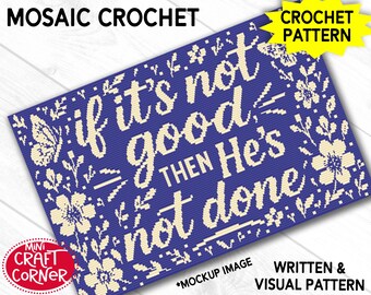 If It's Not Good Mosaic Crochet Pattern PDF | Scripture Crochet Blanket, Overlay Mosaic Crochet Design | Mosaic Crochet | Religious Blanket