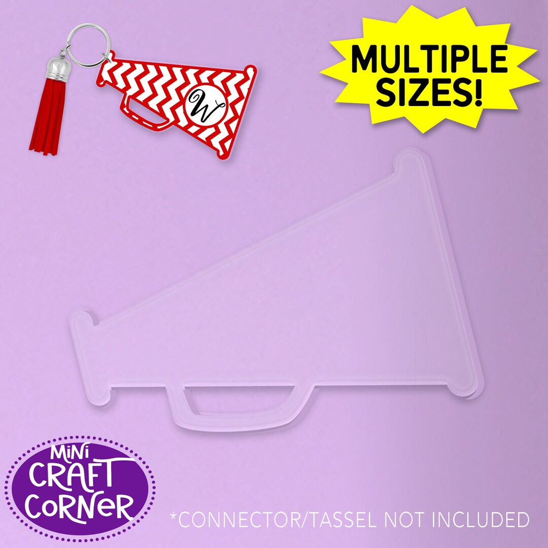 Acrylic Cheer Megaphone Keychain Blank / Acrylic Blank / Keychain Blank