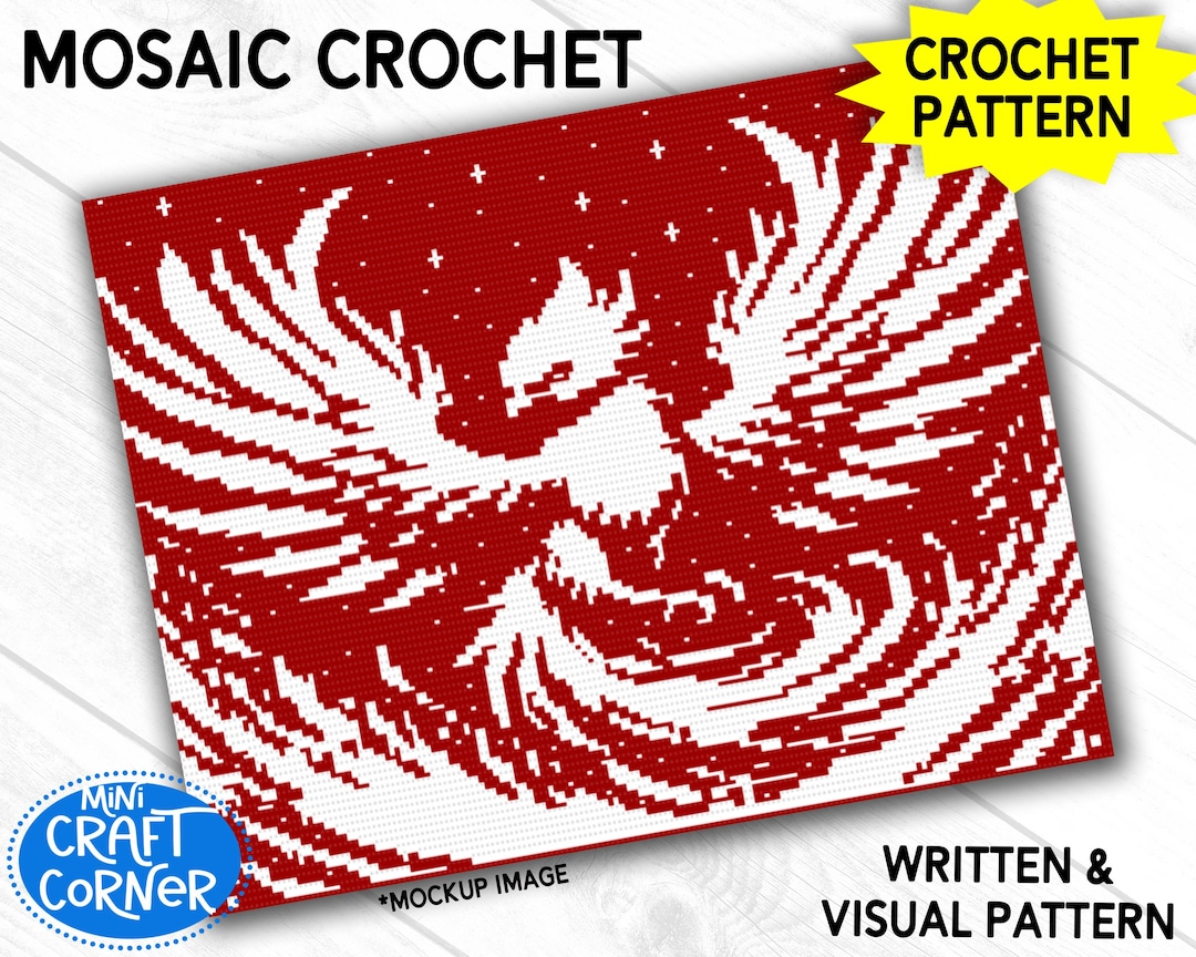 Phoenix Rising Pattern Phoenix Rising Mosaic Crochet Pattern | PDF Crochet Blanket Design ...