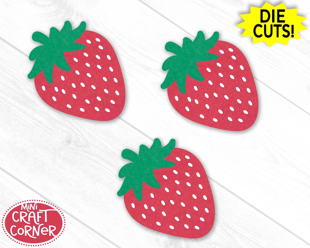 Strawberry Die Cut, Strawberry Paper Cutouts for Crafts, Bulletin Board ...
