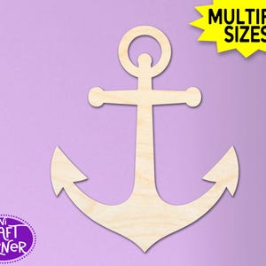 Wooden Anchor Cutout – Unfinished Nautical Shape for DIY Crafts, Coastal Wall Decor, Beach Wedding Projects, and Ocean-Themed Signs