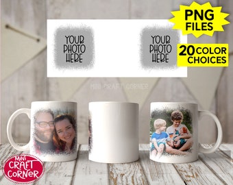 Photo Mug Sublimation Design: 2-Picture PNG Template (Digital Download)