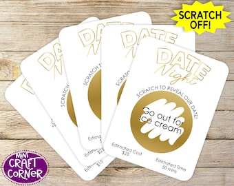 Scratch Off Date Night Cards | Couples Gift | Personalized Date Ideas | Date Night Jar Cards | Anniversary Gift | Date Night Ideas