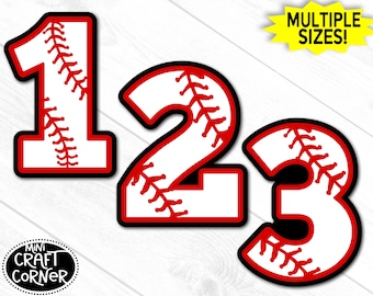 Baseball Number Cardstock Cutouts, Sports Birthday Party Decorations, Jersey Number Die Cuts, Team Celebration Party Decor