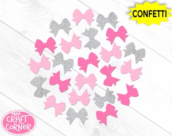 Bow Confetti – 200 Pieces, Cute Bow Decorations for Baby Showers, Birthdays, Tea Parties, and Crafting – Girl Birthday Party, Pink Bow