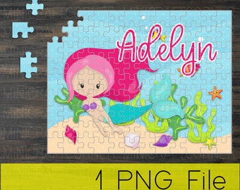 Conception numérique de puzzle de sirène de sublimation / puzzle de sublimation PNG / conception de sublimation / sublimation de puzzle de sirène / sublimation PNG /