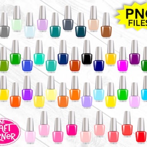 DIGITAL Nail Polish Clipart / Nail Clipart / Nail PNG / Makeup Clipart / Nail Polish PNG / Manicure Clipart / Nail Polish Clip Art