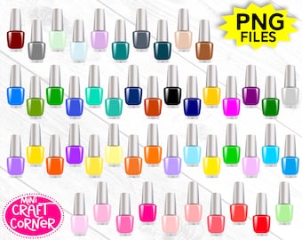 DIGITAL Nail Polish Clipart / Nail Clipart / Nail PNG / Makeup Clipart / Nail Polish PNG / Manicure Clipart / Nail Polish Clip Art