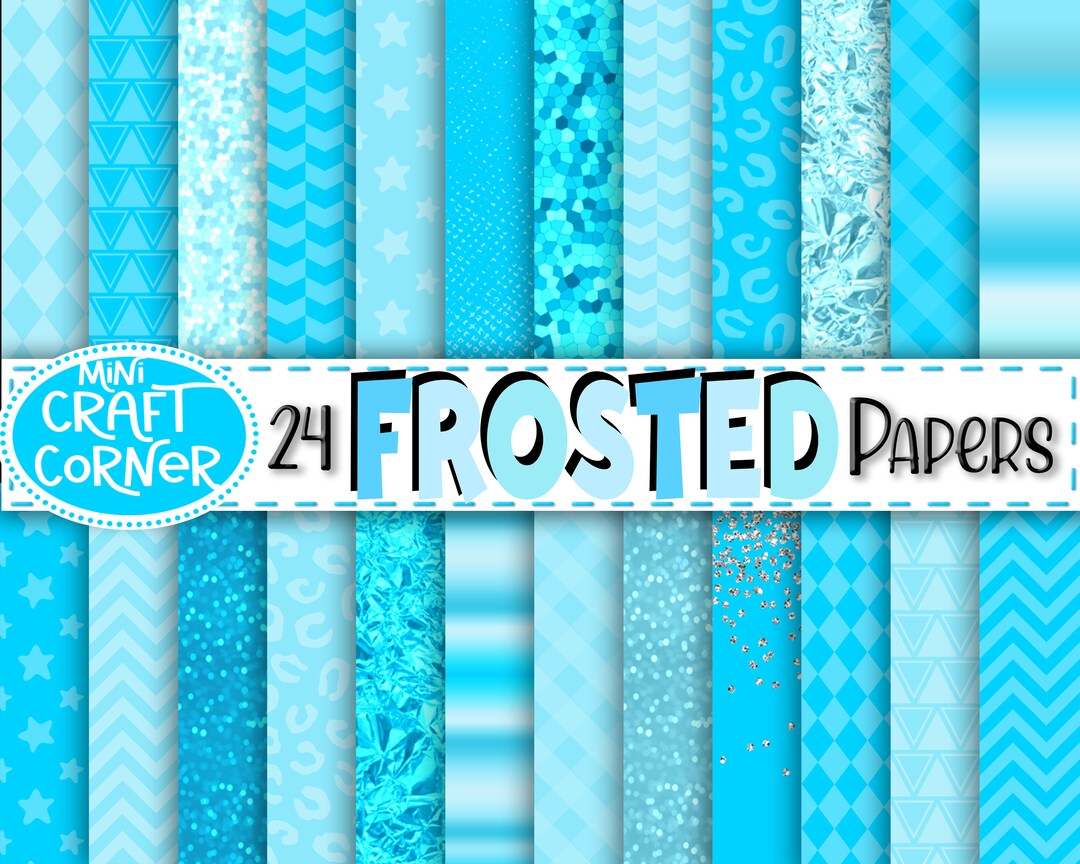 Light Blue Digital Paper / Digital Paper Blue / Blue Glitter Paper
