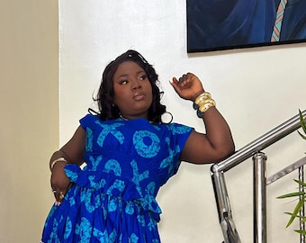 Sandra Ankara set for women | African fabric top and maxi skirt