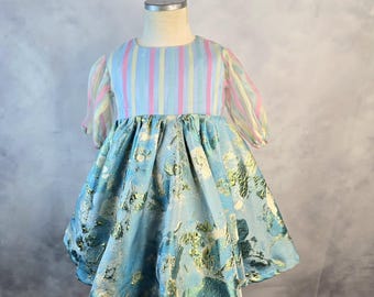 Makena damask and organza dress for girls | African fashion for girls | Guest wedding dress | Ball gown