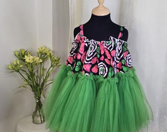 Ankara Tulle Party Dress: African Print Birthday Dress