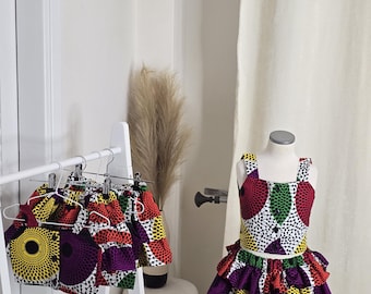 Kiyana Ankara Outfit Set for Girls: African Print Peplum Skirt and Top
