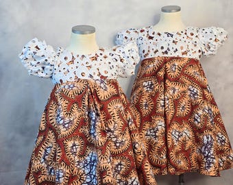 Abena african fabric dress for little girls | African clothing brand African style dress | Ankara fabric dress for kids | Mode Africaine