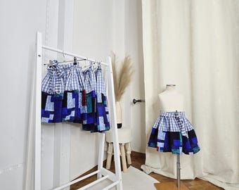 Elani African Print Skirt for Girls: Handmade Cotton Toddler Skirt