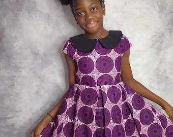 Maha Ankara Dress for Girls - Elegant Dress for Girls - Nigerian Cotton Ethnic Fashion - Dress for Special Occasion