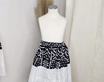 Girls Ankara Fabric Skirt: Handmade African Print Cotton Skirt