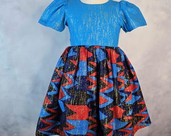 Naila Ankara Kleid für Mädchen, Hochzeitsgast Kleid für Mädchen, Kleid im afrikanischen Stil für kleine Mädchen, afrikanische Mode, Geburtstagskleid