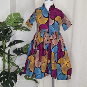 Amma african fabric dress, African print kids & toddler clothes, African style dress for girl, Ankara fabric dress for kids, kid’s fashion
