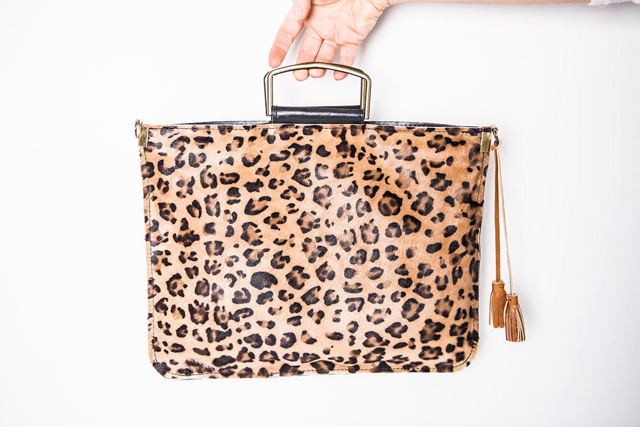 Animal print leather bag with detachable strap Crossbody Etsy