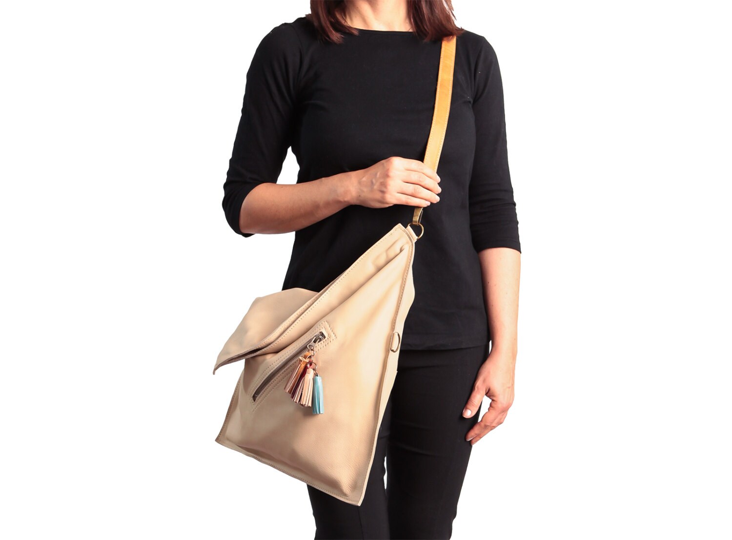 Foldover Bag With 6 Pockets Oversized Crossbody Bag in Soft Etsy