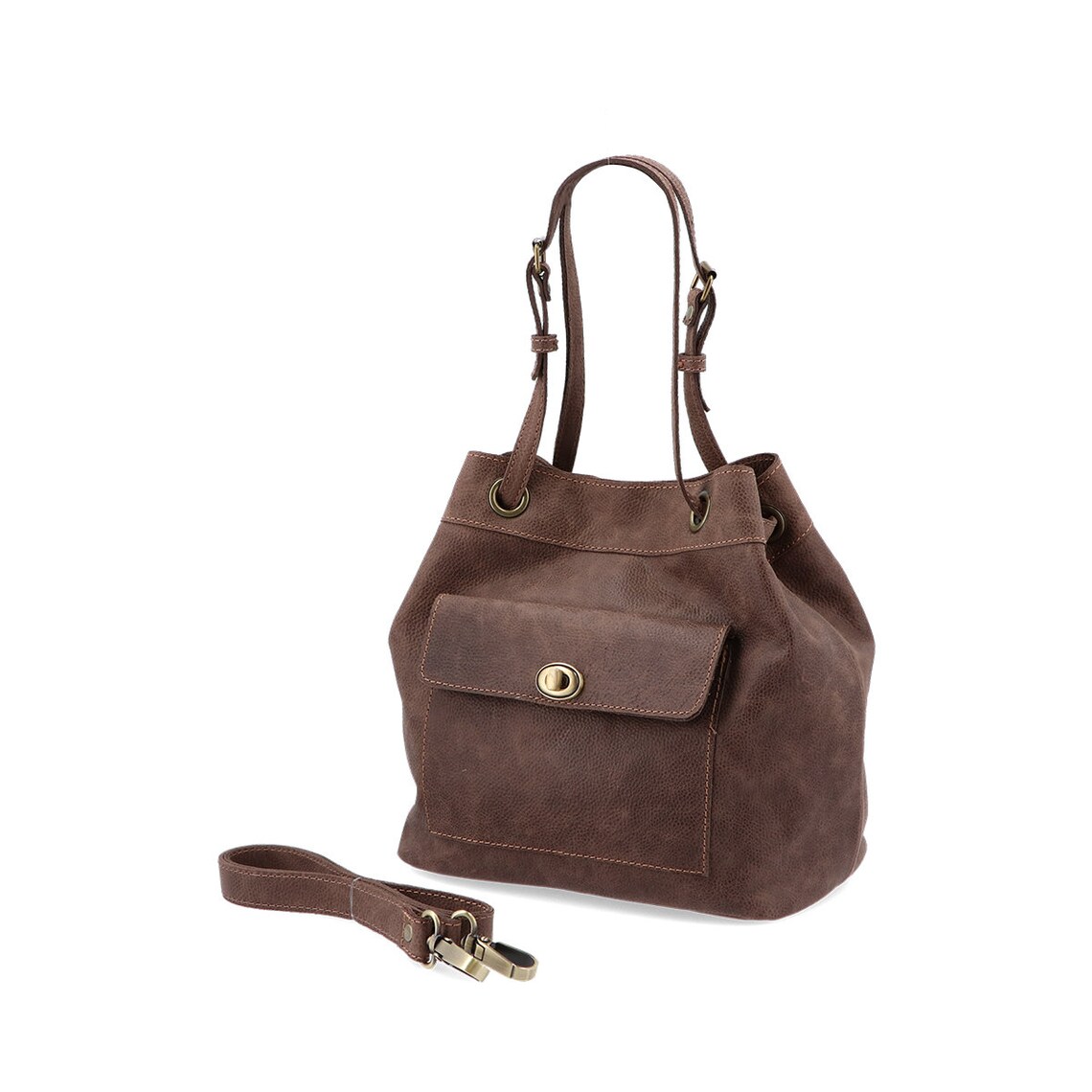 Crossbody Bucket Bag Brown Bucket Bag Medium Size Leather Etsy Ireland