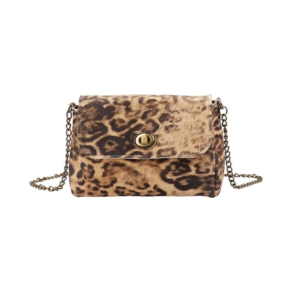 Gold Cheetah Print Crossbody Purse