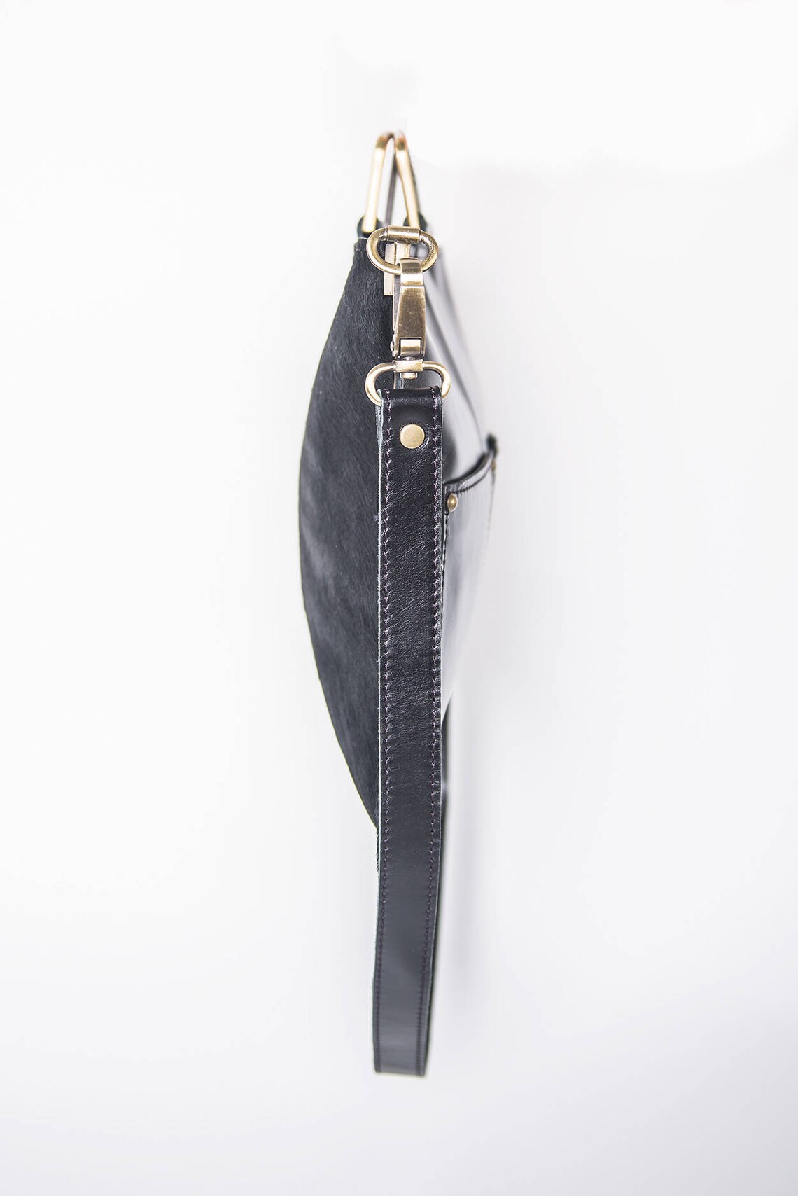 Black Leather Purses for Women Minimal Leather Bag Medium | Etsy