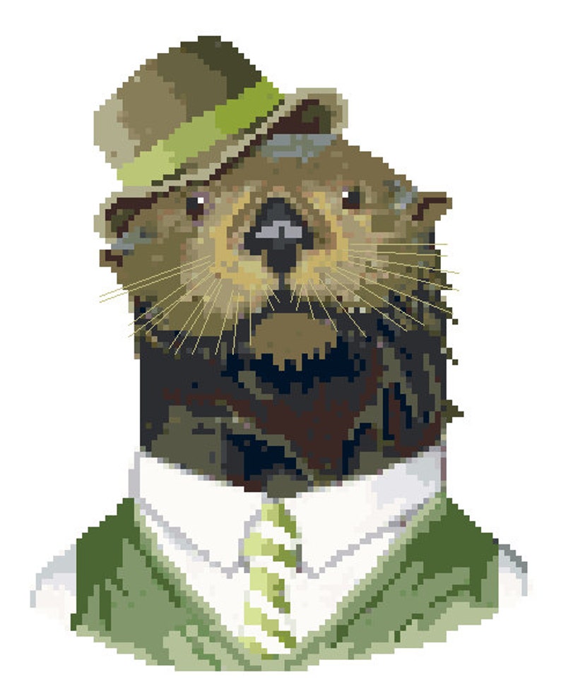 Classy Otter Cross Stitch Pattern - Etsy