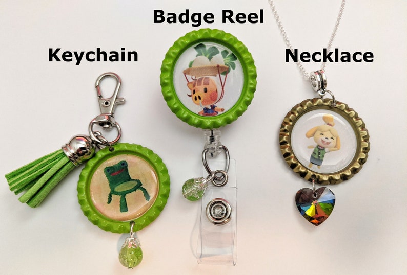 Animal Crossing Tom Nook New Horizons Badge Reel or Key Chain or Necklace