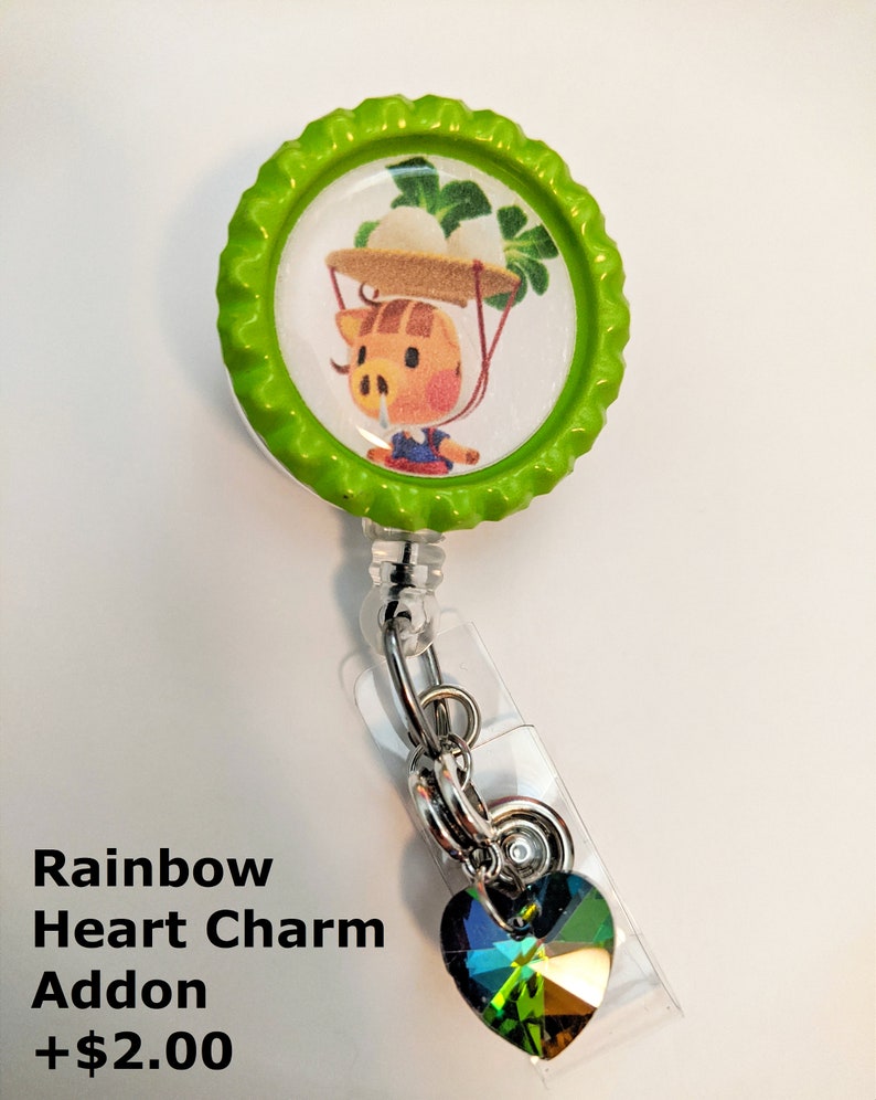 Animal Crossing Leaf Badge Reel or Key Chain or Necklace