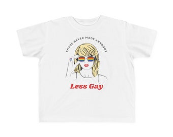 Taylor Swift Pride Toddler Tee Swiftie Merch Eras Tour Shade Never Made Anybody Less Gay Taylor Swift Pride Flag Swiftie Gift LGBTQIA Gift