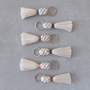 Crown Knot Macrame Keychain // Customizeable // Tassel Key Ring // Bag Accessory // Womens Key Chain // Purse Charm // Handmade Gift