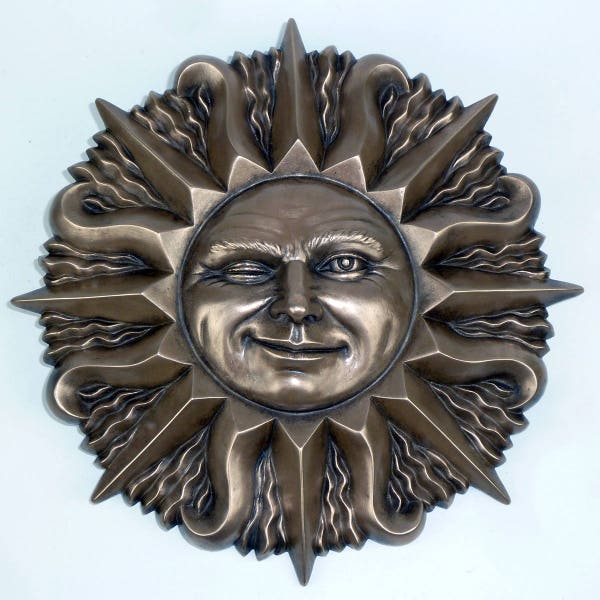 Cara de sol parpadeante en bronce 1 (12")