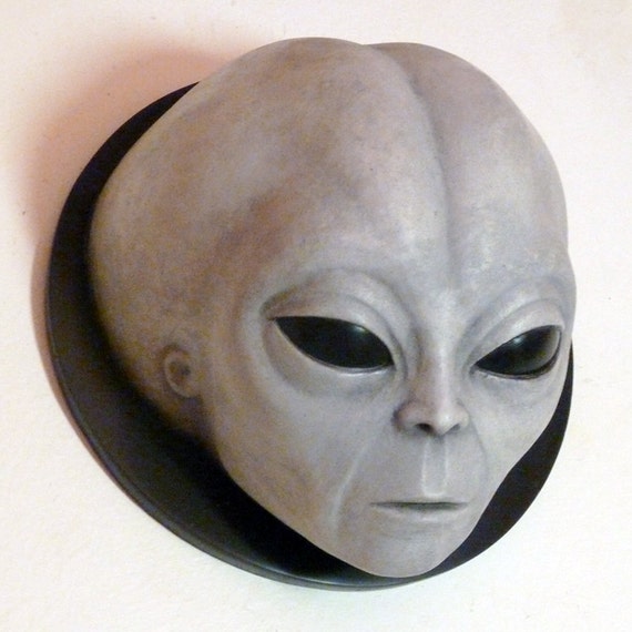 Alien Grey Wall Plaque Sculpture - Etsy