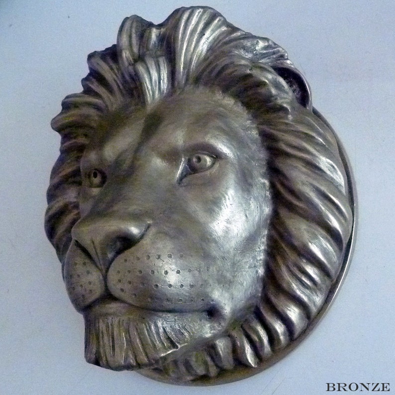 Lion Head Wall Plaque Cast in Brass or Bronze Resin Etsy