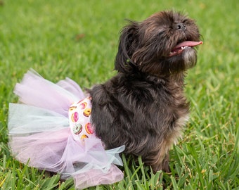 Donuts Dog Skirt, Large Dog Tutu, Small Dog Tutu Dress, Dog Costume, Dog Birthday Outfit, Photo Props, Pet Gift, Birthday Gifts For Women